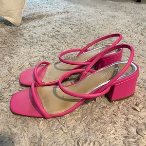 HOT PINK Strappy Heels never worn!!